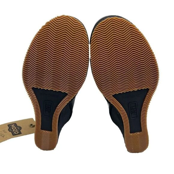 MOZO NWT Fresco Black Platform Wedge Buckle Shoe Heels Women's Size 6.5 - Picture 12 of 12